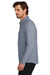 Ogio OG161 Mens Extend Long Sleeve Button Down Shirt w/ Pocket Heather Deep Blue Model Side