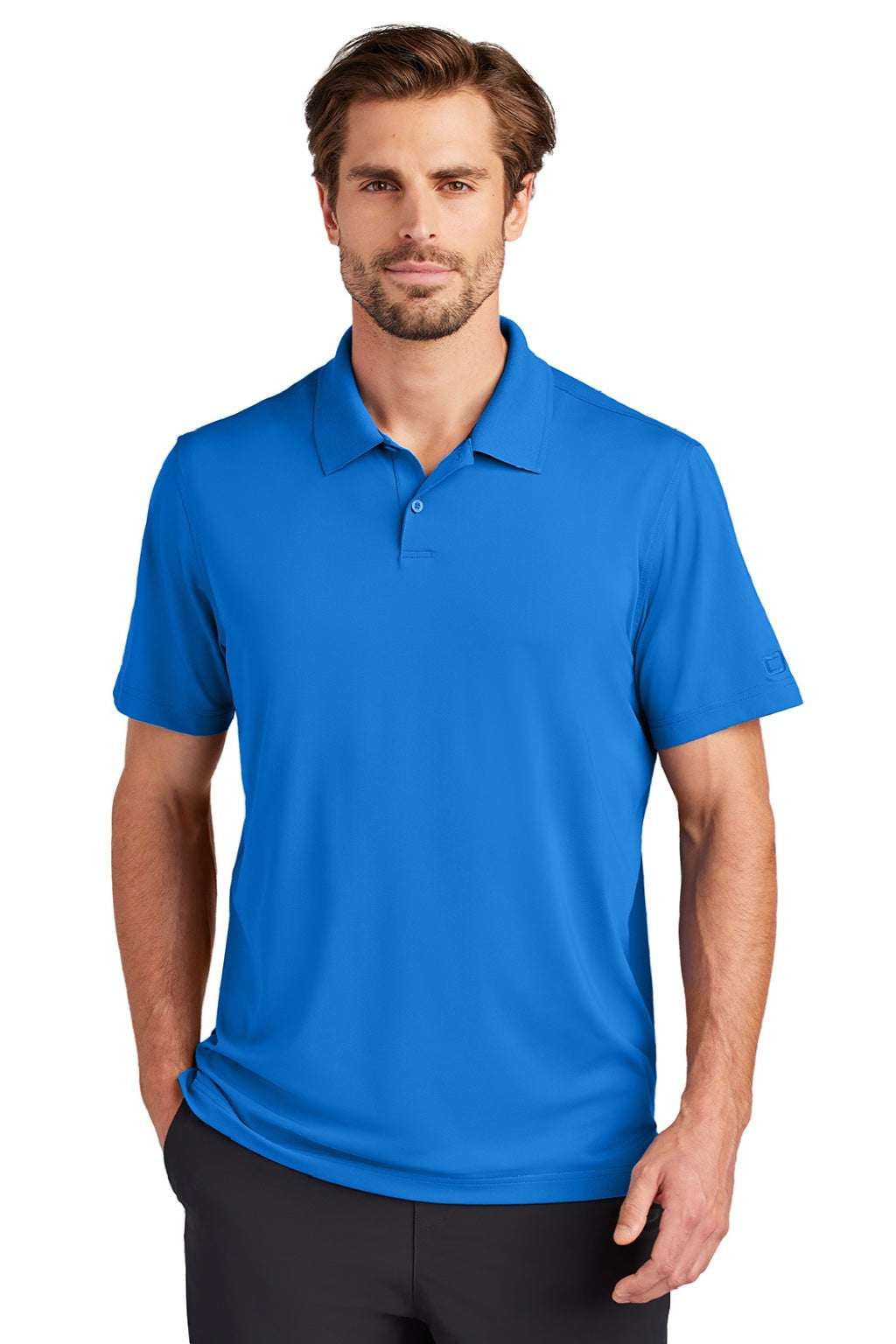 Ogio OG170 Mens Regain Moisture Wicking Short Sleeve Polo Shirt Cobalt Blue Model Front