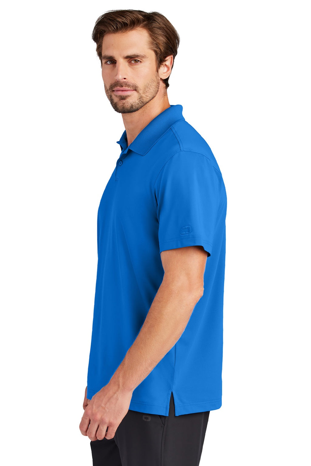 Ogio OG170 Mens Regain Moisture Wicking Short Sleeve Polo Shirt Cobalt Blue Model Side
