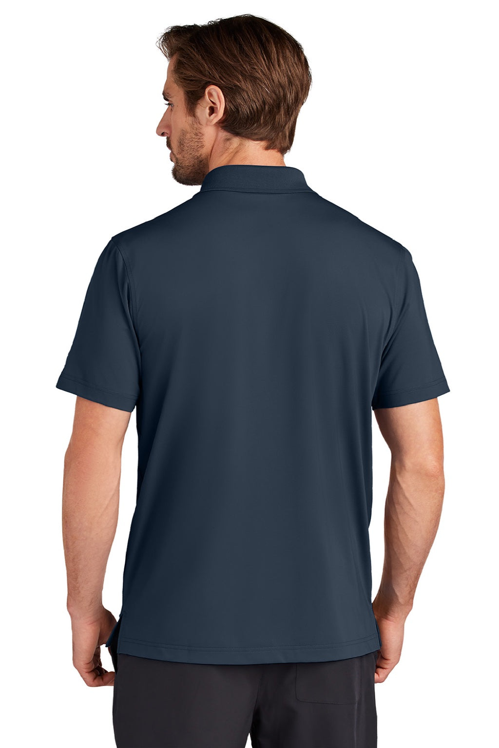Ogio OG170 Mens Regain Moisture Wicking Short Sleeve Polo Shirt River Navy Blue Model Back