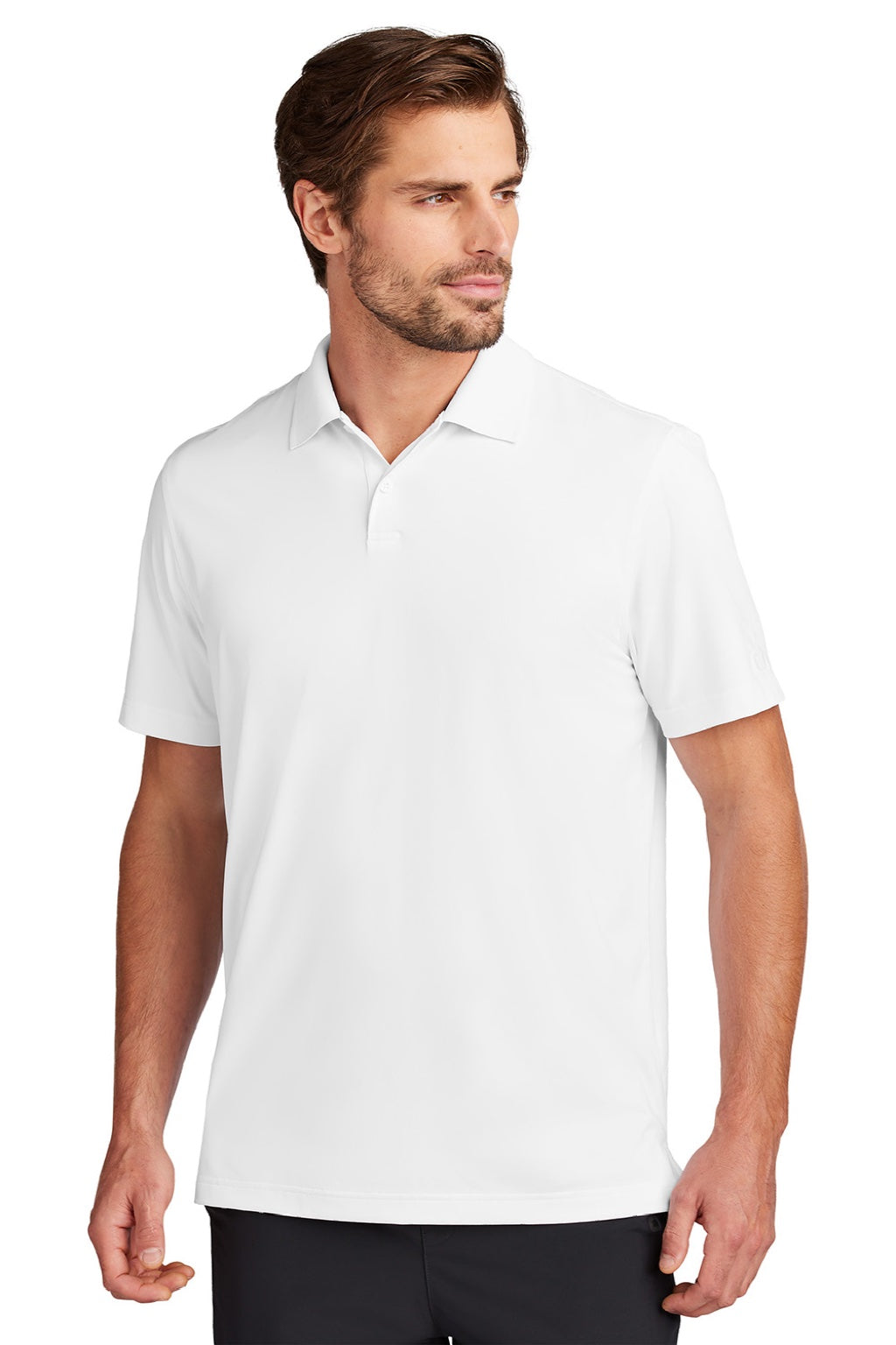 Ogio OG170 Mens Regain Moisture Wicking Short Sleeve Polo Shirt White Model Front