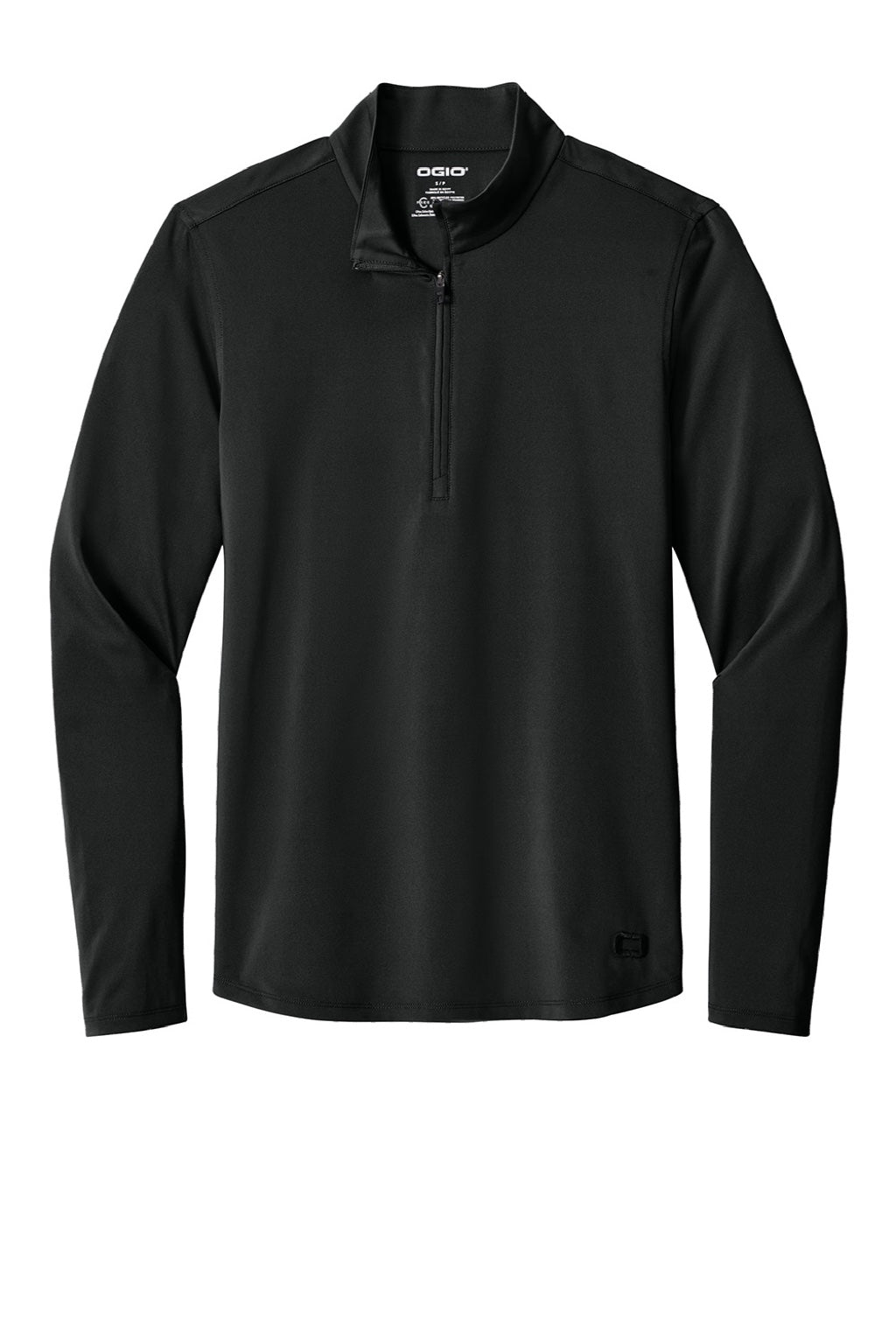 Ogio OG172 Mens Regain 1/4 Zip Sweatshirt Blacktop Flat Front