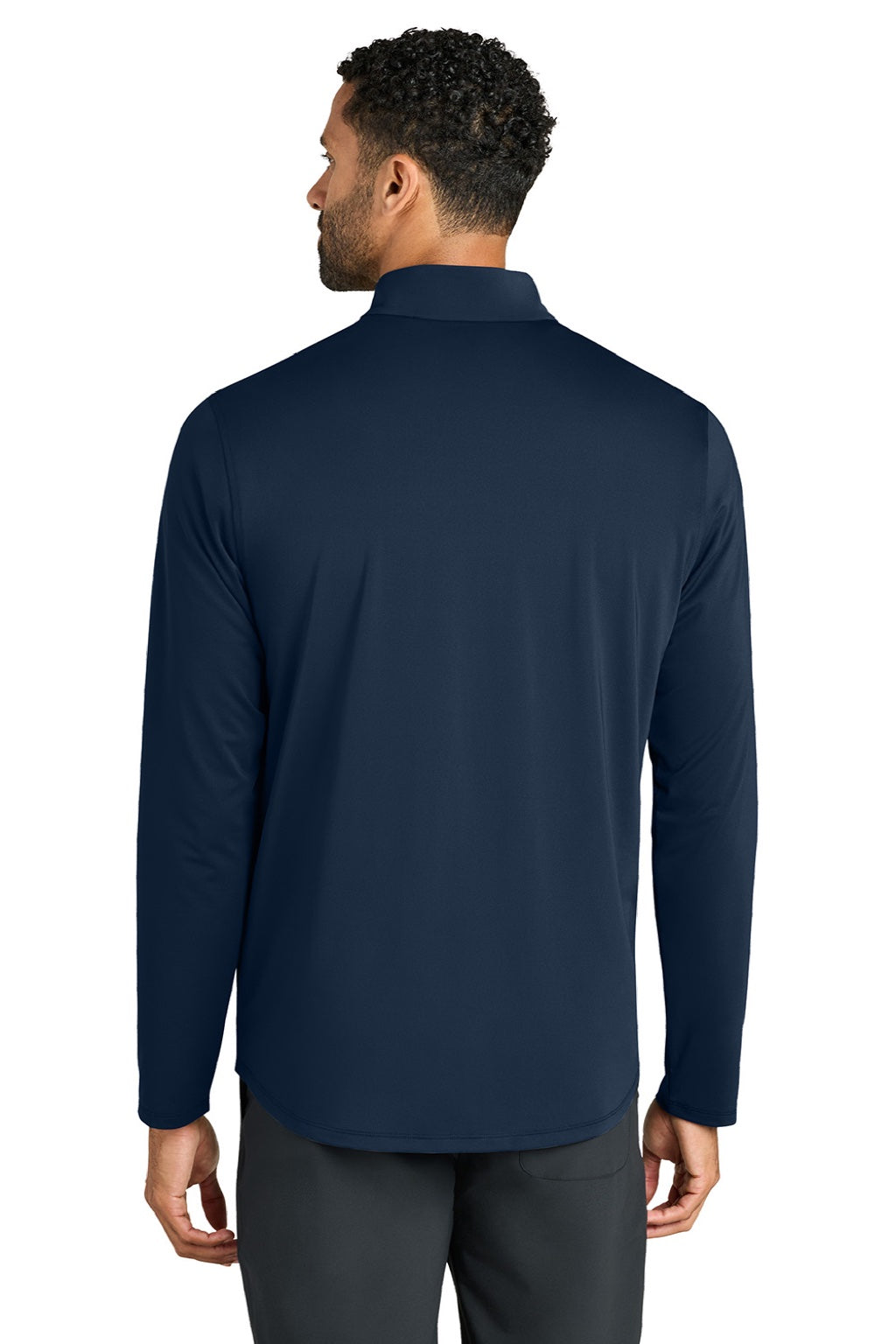 Ogio OG172 Mens Regain 1/4 Zip Sweatshirt River Navy Blue Model Back
