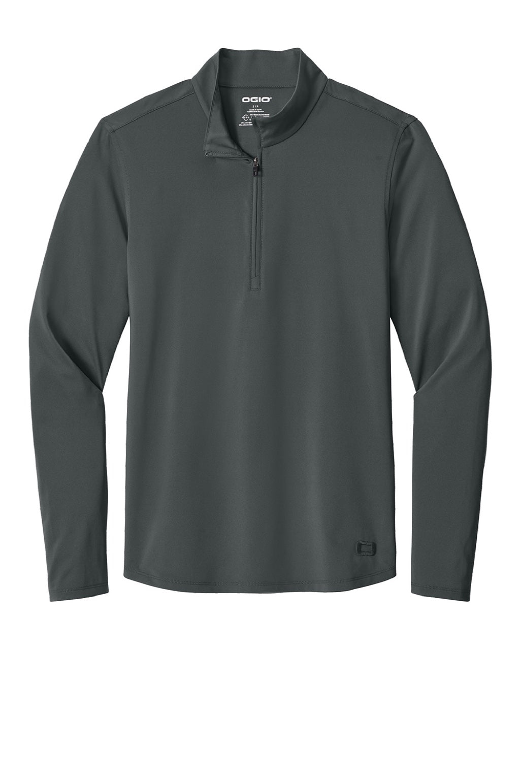 Ogio OG172 Mens Regain 1/4 Zip Sweatshirt Tarmac Grey Flat Front