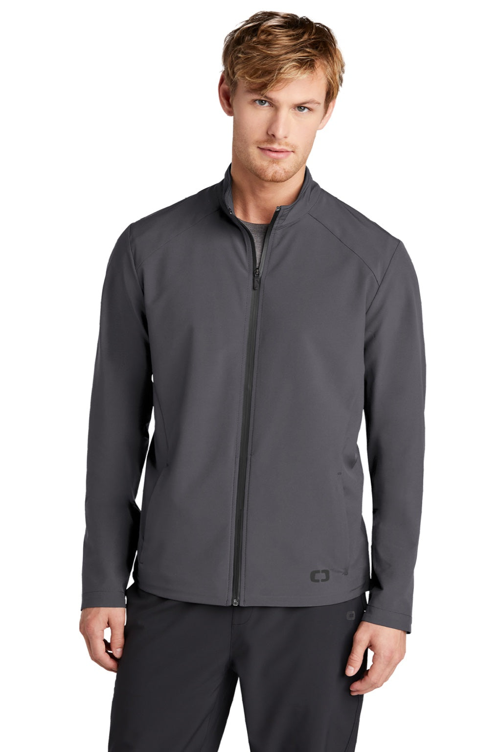 Ogio OG706 Mens Connection Water Resistant Full Zip Jacket Tarmac Grey Model Front