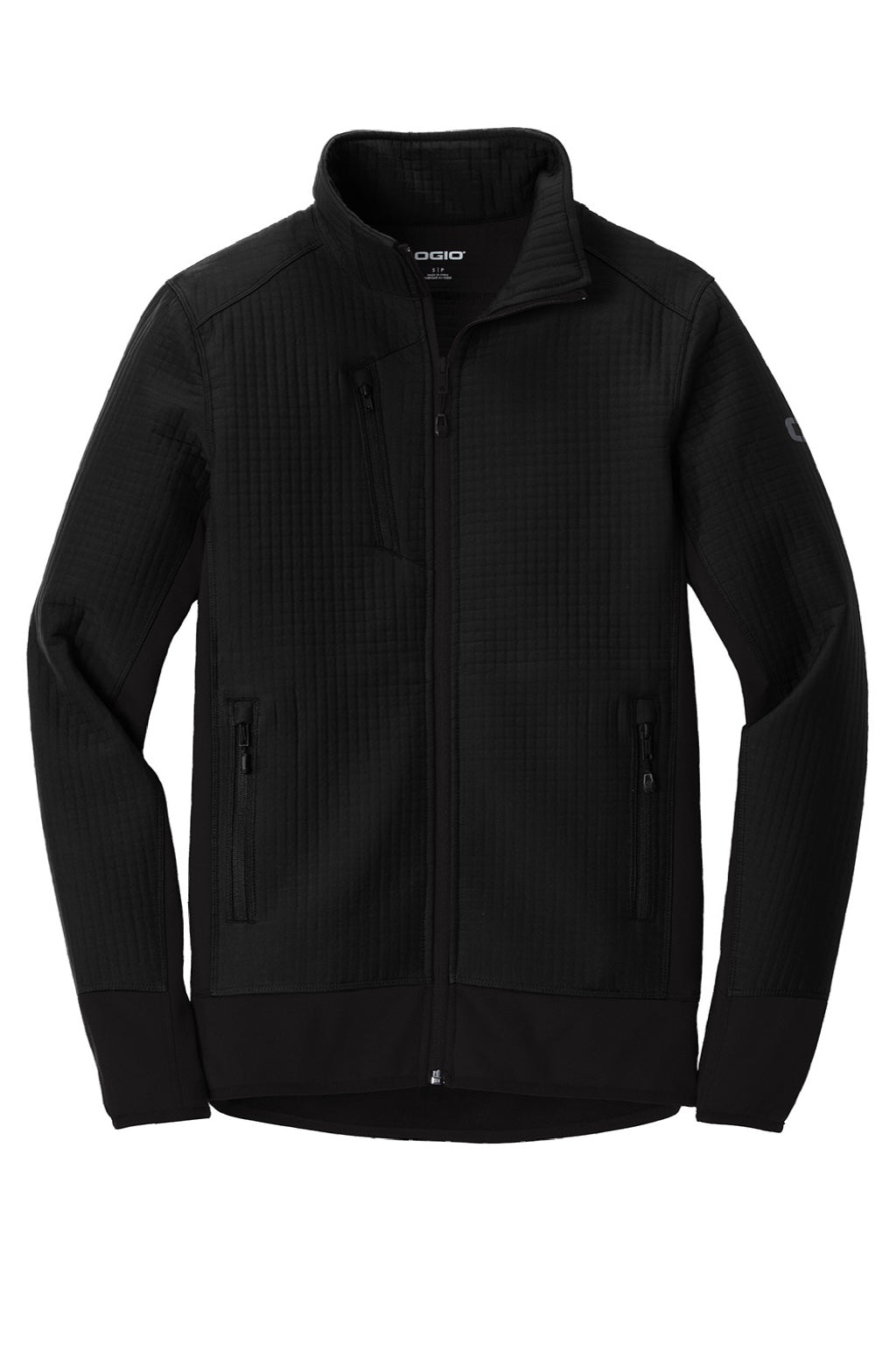 Ogio OG726 Mens Trax Full Zip Jacket Blacktop Flat Front