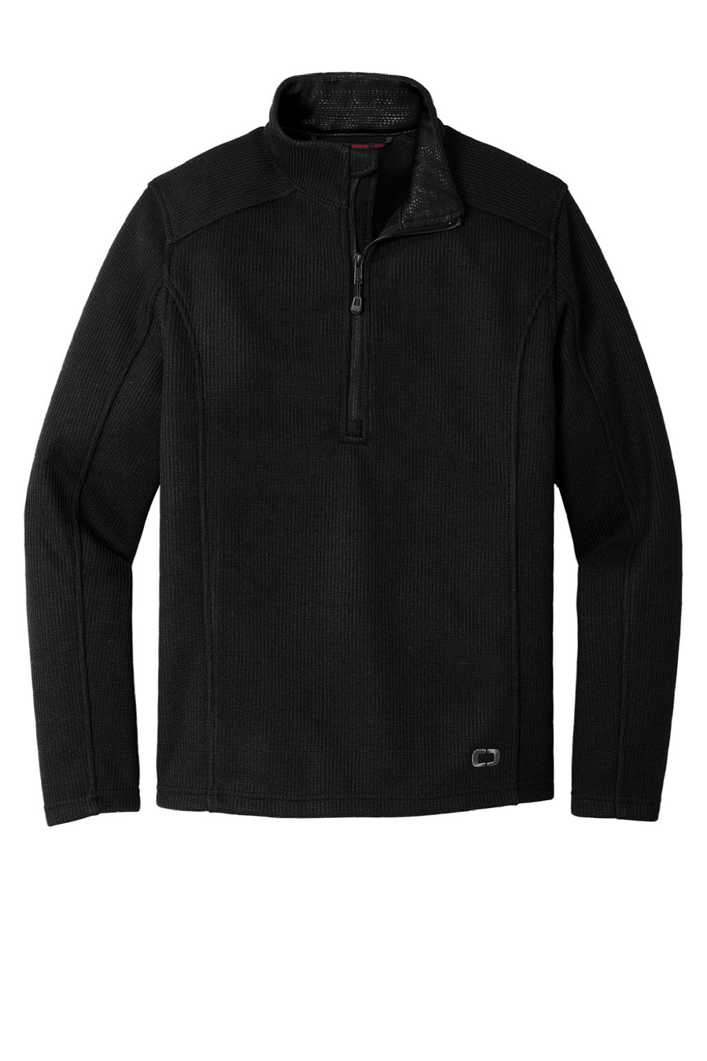 Ogio OG729 Mens Grit Fleece 1/4 Zip Sweatshirt Blacktop Flat Front