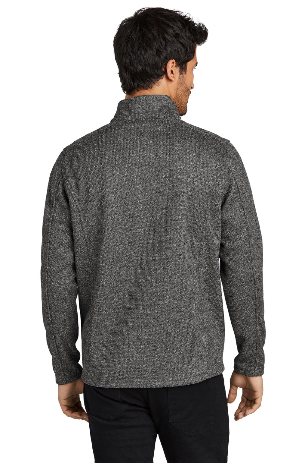 Ogio OG729 Mens Grit Fleece 1/4 Zip Sweatshirt Heather Diesel Grey Model Back