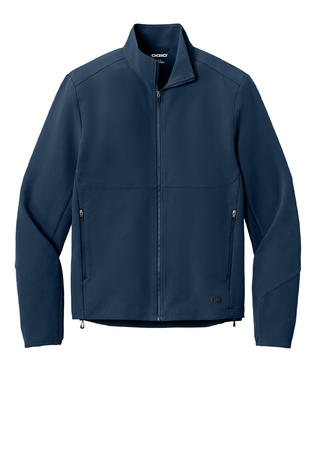 Ogio OG740 Mens Kinetic Full Zip Soft Shell Jacket River Navy Blue Flat Front