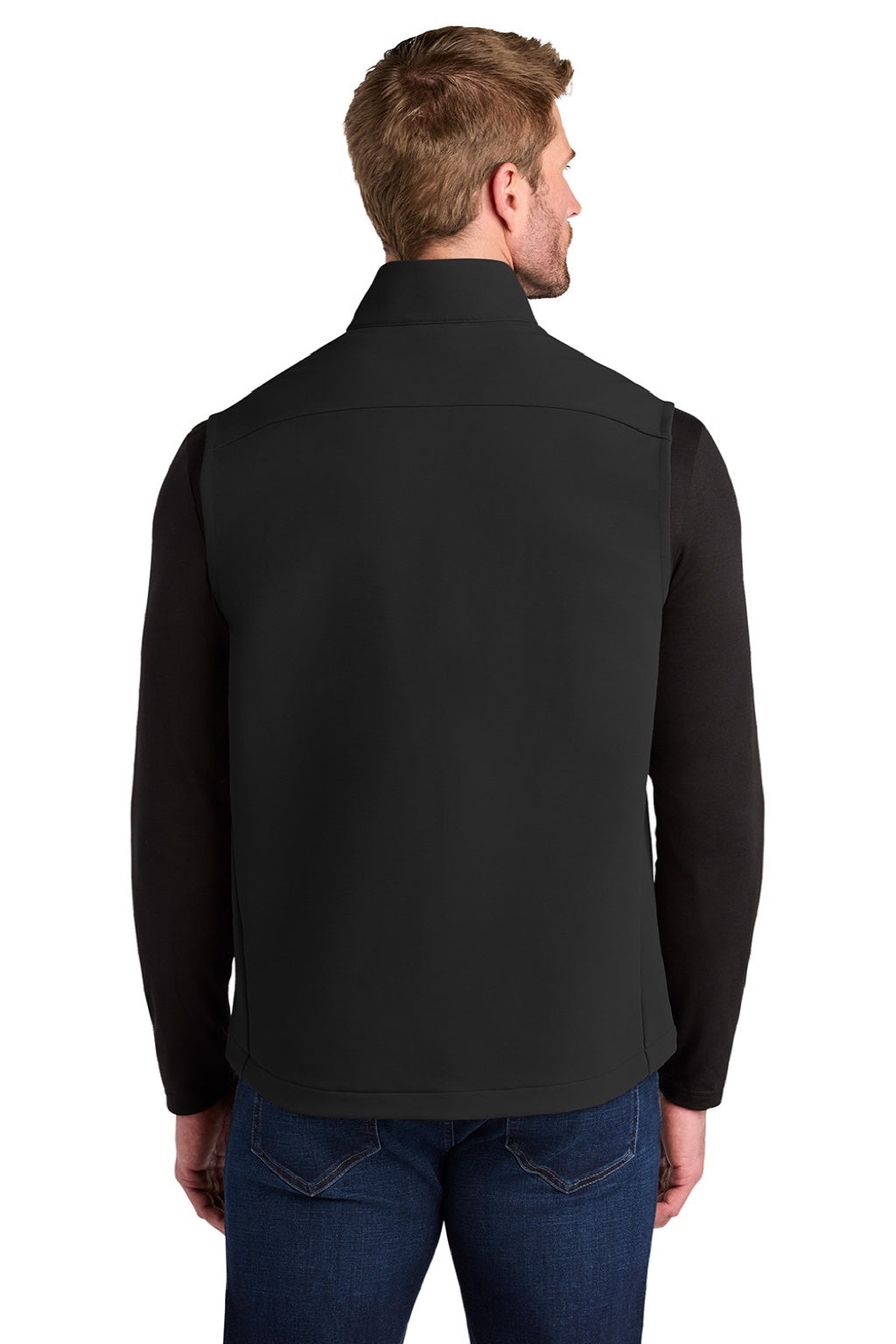 Ogio OG741 Mens Kinetic Full Zip Soft Shell Vest Blacktop Model Back