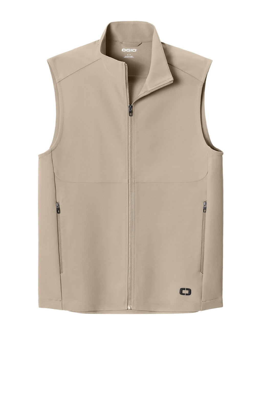 Ogio OG741 Mens Kinetic Full Zip Soft Shell Vest Sahara Flat Front