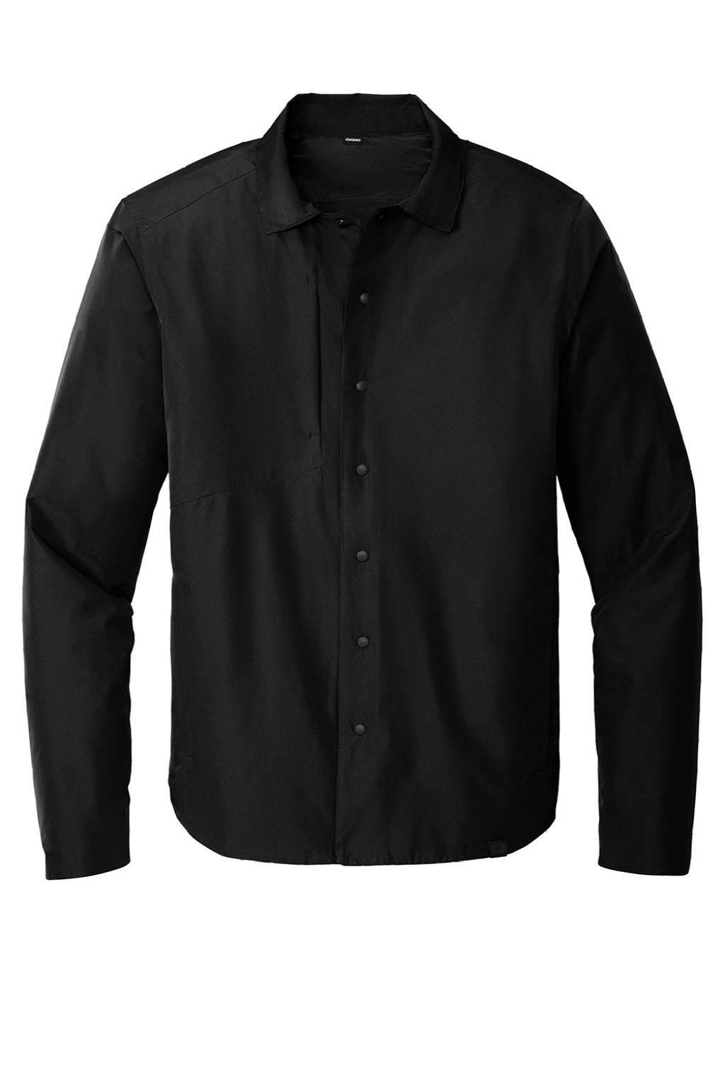 Ogio OG754 Mens Water Resistant Reverse Button Down Shirt Jacket Blacktop Flat Front