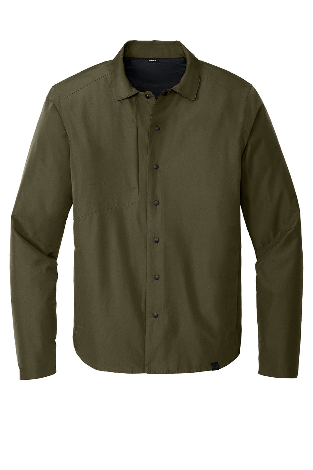 Ogio OG754 Mens Water Resistant Reverse Button Down Shirt Jacket Drive Green Flat Front