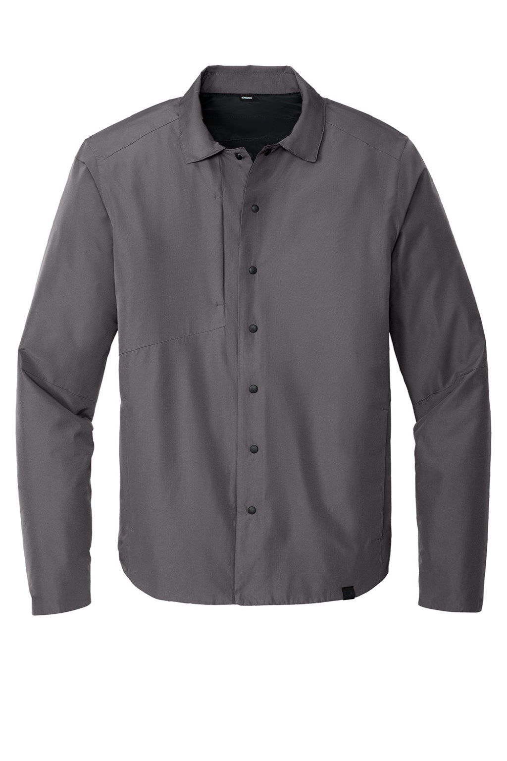 Ogio OG754 Mens Water Resistant Reverse Button Down Shirt Jacket Gear Grey Flat Front