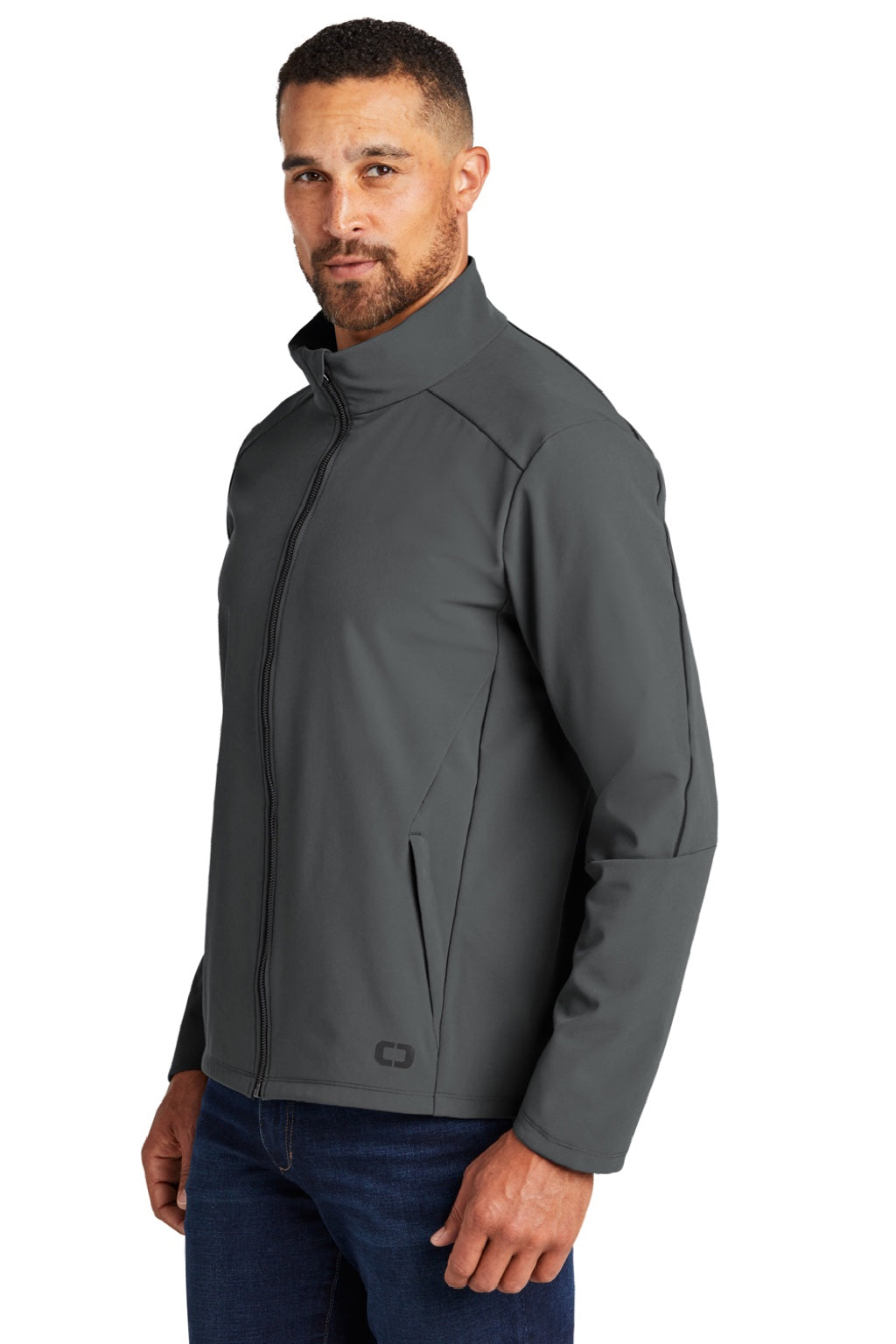 Ogio OG755 Mens Commuter Water Resistant Full Zip Soft Shell Jacket Diesel Grey Model 3q