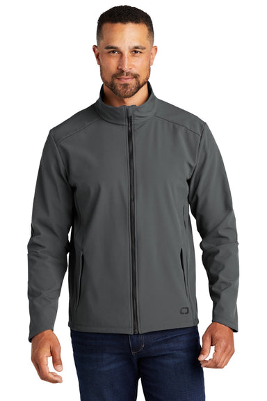 Ogio OG755 Mens Commuter Water Resistant Full Zip Soft Shell Jacket Diesel Grey Model Front