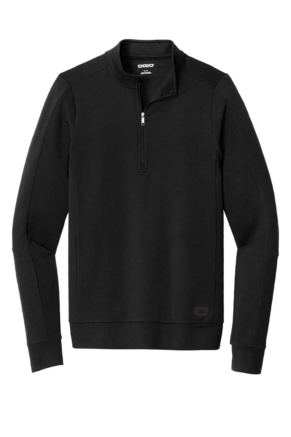 Ogio OG813 Mens Luuma Fleece 1/4 Zip Sweatshirt Blacktop Flat Front