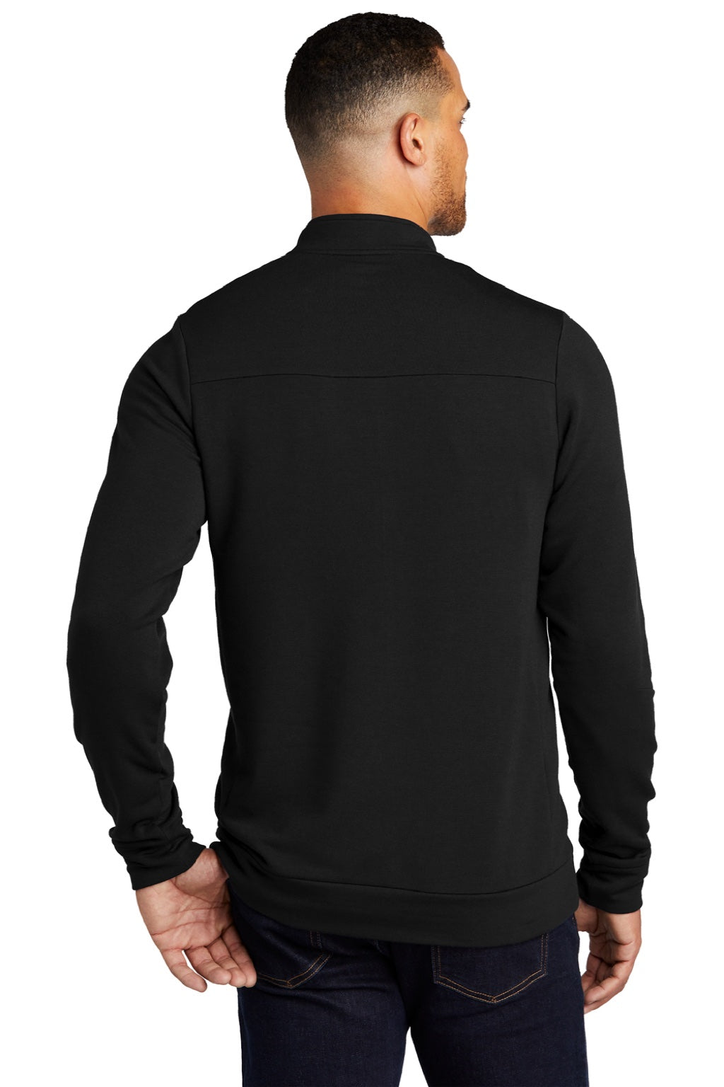 Ogio OG813 Mens Luuma Fleece 1/4 Zip Sweatshirt Blacktop Model Back
