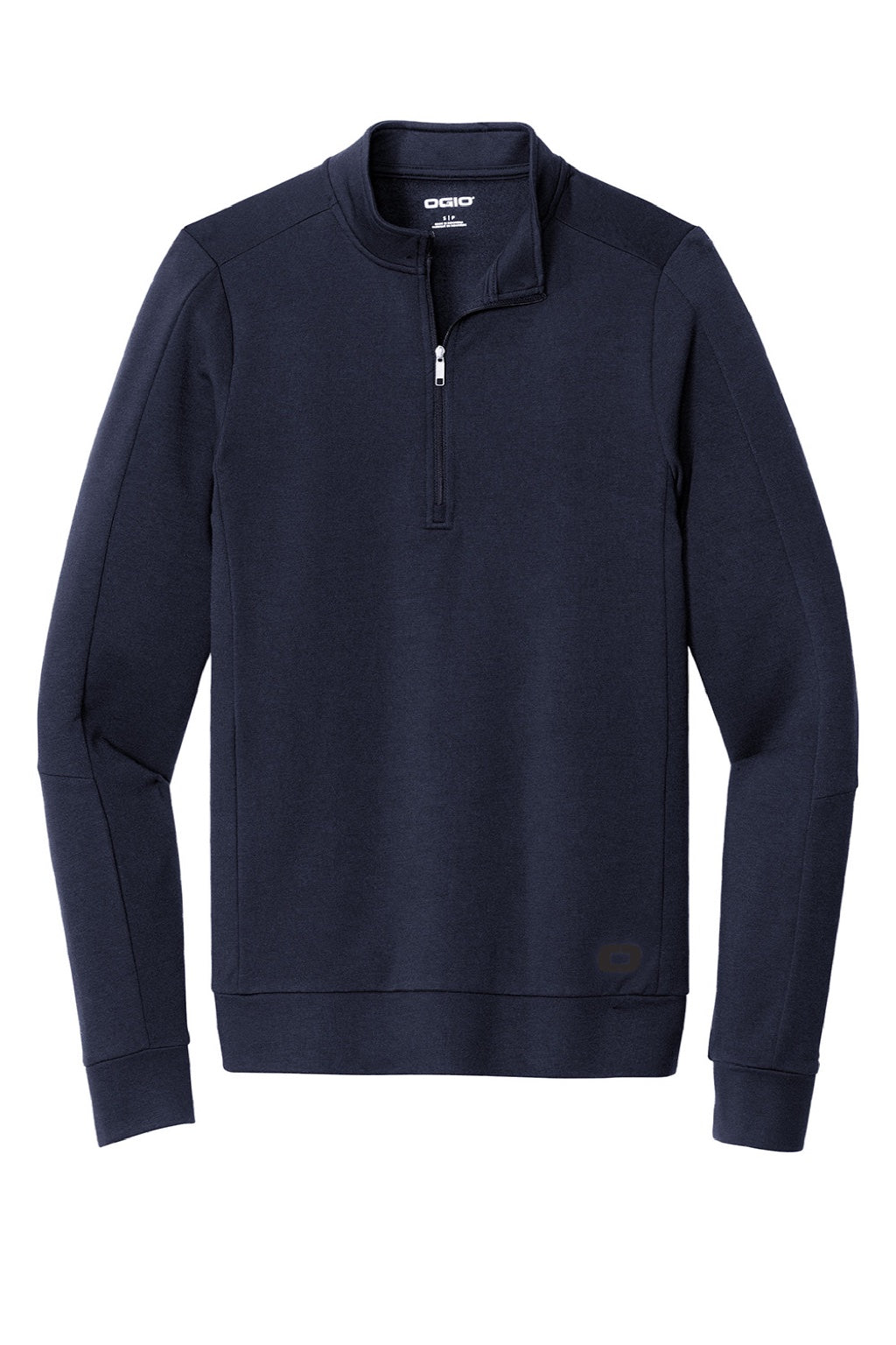 Ogio OG813 Mens Luuma Fleece 1/4 Zip Sweatshirt River Navy Blue Flat Front