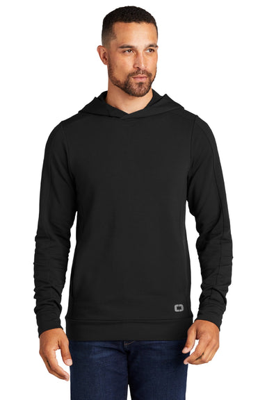 Ogio OG814 Mens Luuma Hooded Sweatshirt Hoodie w/ Pockets Blacktop Model Front
