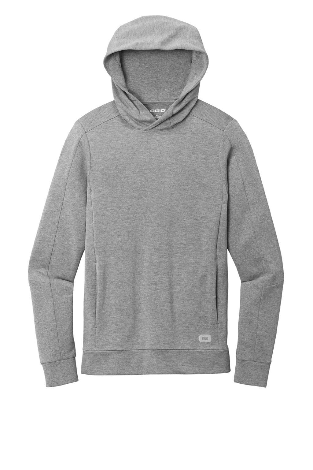 Ogio OG814 Mens Luuma Hooded Sweatshirt Hoodie w/ Pockets Heather Petrol Grey Flat Front