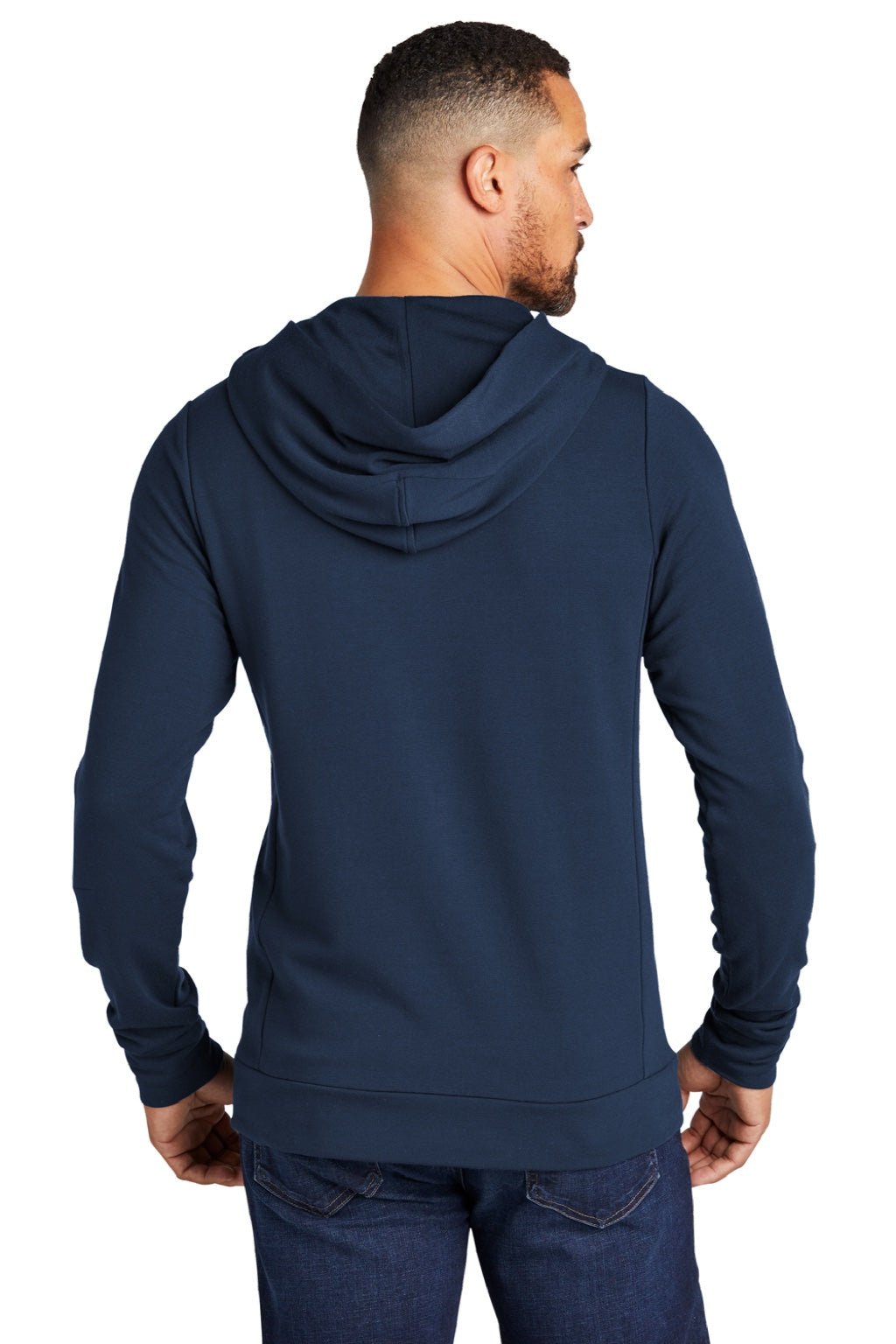 Ogio OG814 Mens Luuma Hooded Sweatshirt Hoodie w/ Pockets River Navy Blue Model Back