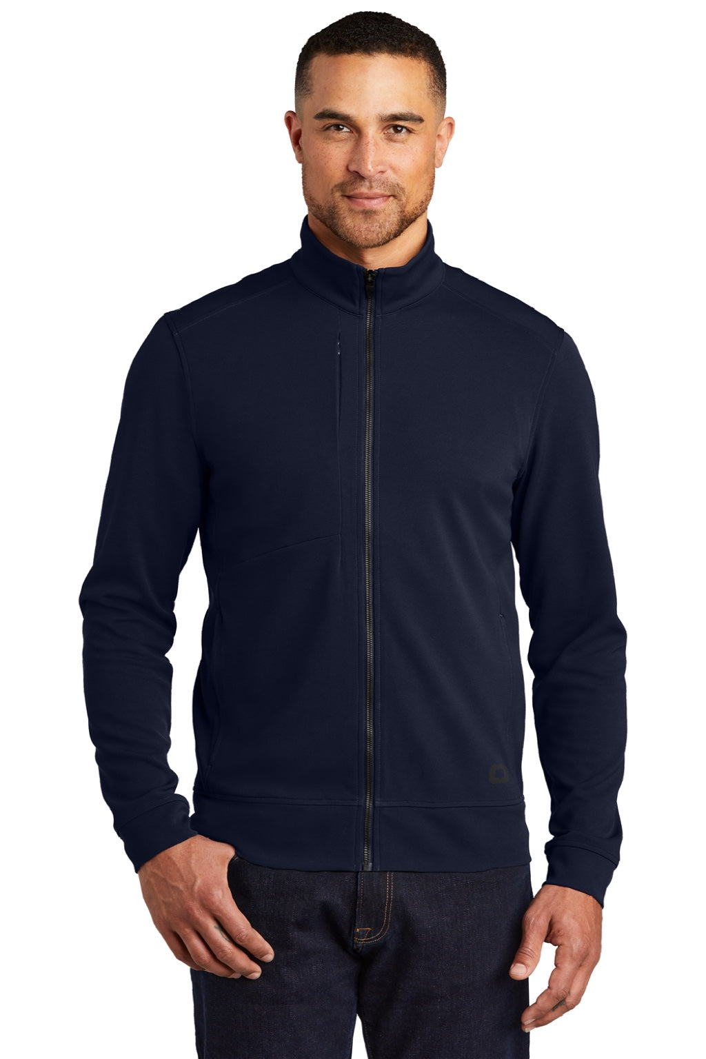 Ogio OG820 Mens Hinge Full Zip Jacket River Navy Blue Model Front