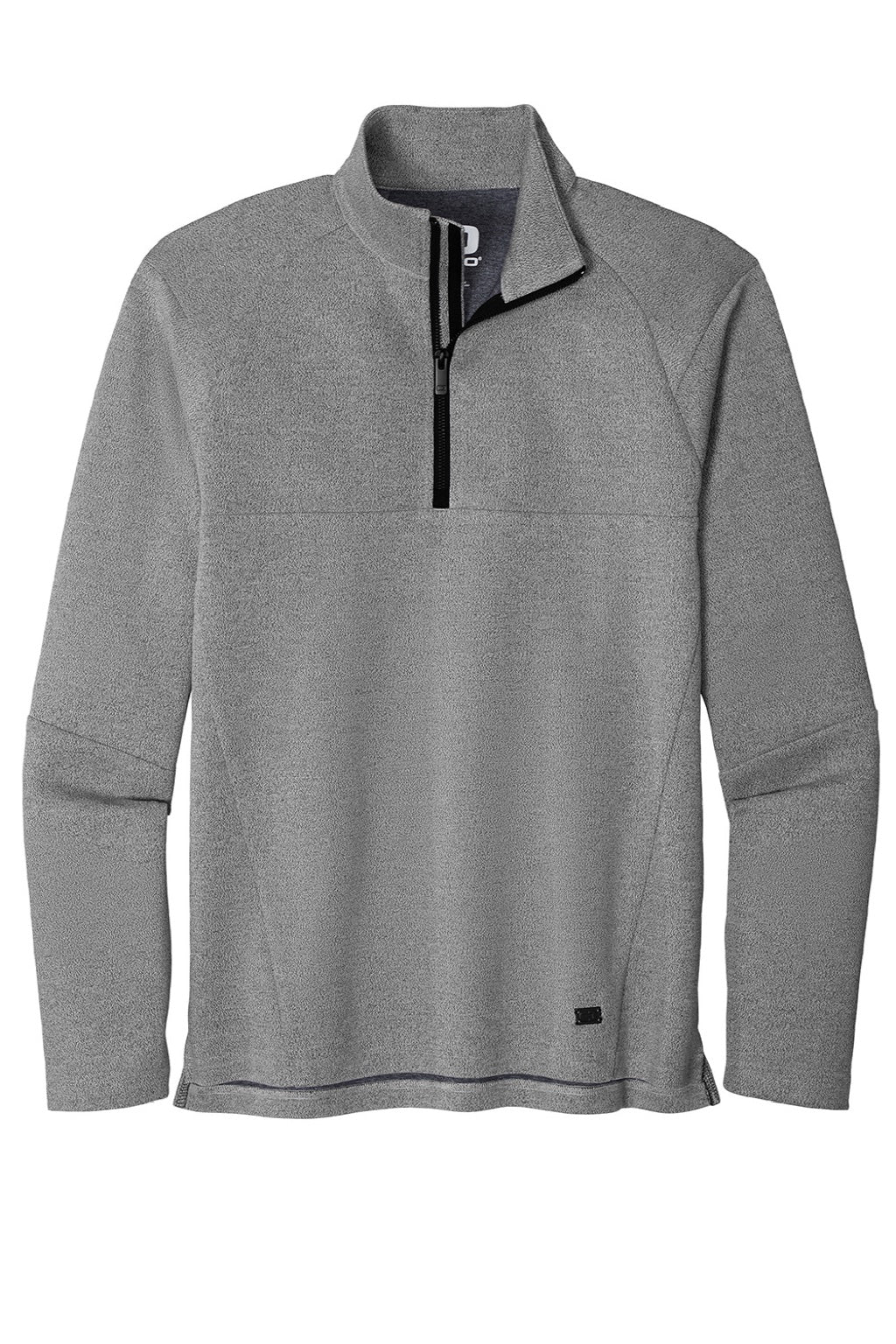Ogio OG821 Mens Transition Fleece 1/4 Zip Sweatshirt Heather Petrol Grey Flat Front