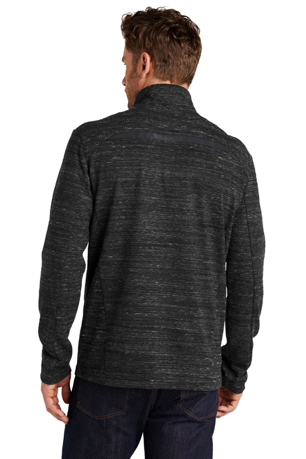 Ogio OG823 Mens Flux 1/4 Zip Sweatshirt w/ Pockets Heather Blacktop Model Back