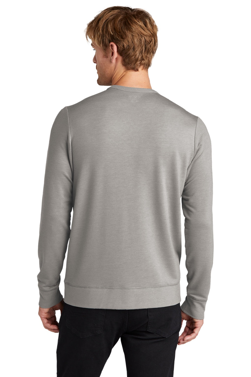 Ogio OG825 Mens Luuma Flex Crewneck Sweatshirt Heather Petrol Grey Model Back