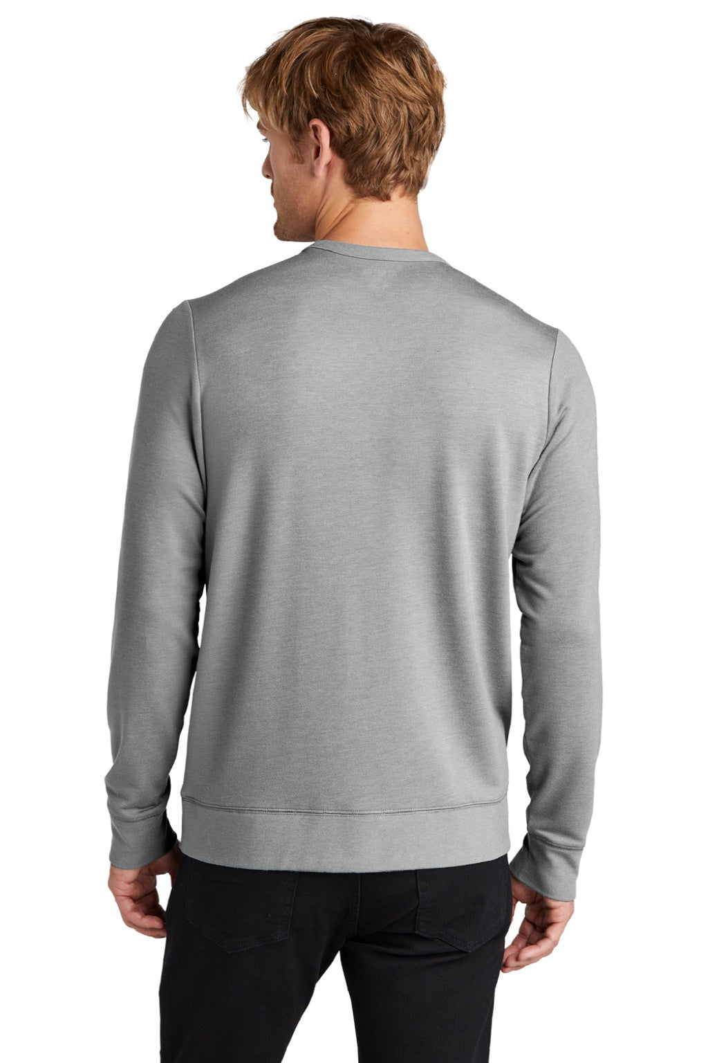 Ogio OG825 Mens Luuma Flex Crewneck Sweatshirt Heather Tarmac Grey Model Back
