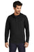 Ogio OG826 Mens Luuma Flex Hooded Long Sleeve Henley Blacktop Model Front