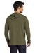 Ogio OG826 Mens Luuma Flex Hooded Long Sleeve Henley Deep Olive Green Model Back