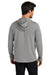 Ogio OG826 Mens Luuma Flex Hooded Long Sleeve Henley Heather Petrol Grey Model Back