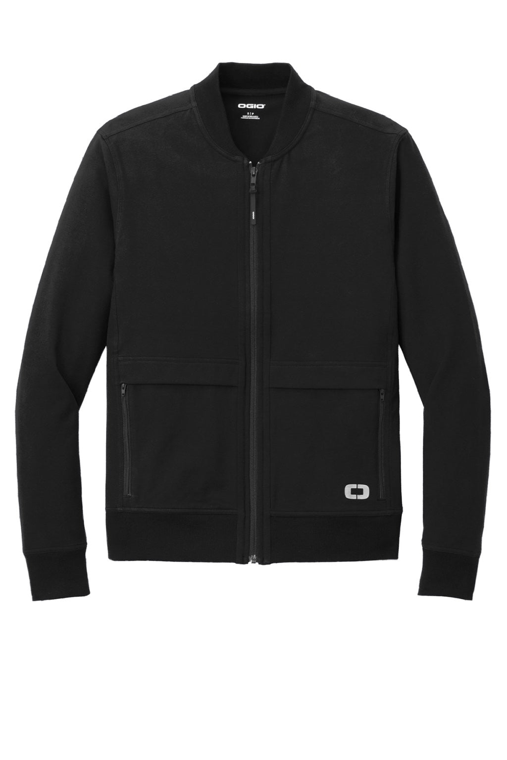 Ogio OG830 Mens Outstretch Full Zip Jacket Blacktop Flat Front