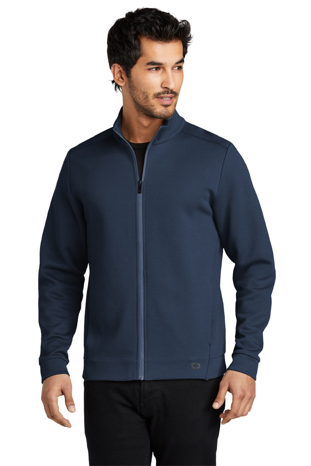 Ogio OG850 Mens Bolt Full Zip Sweatshirt w/ Pockets Strike Blue Model Front
