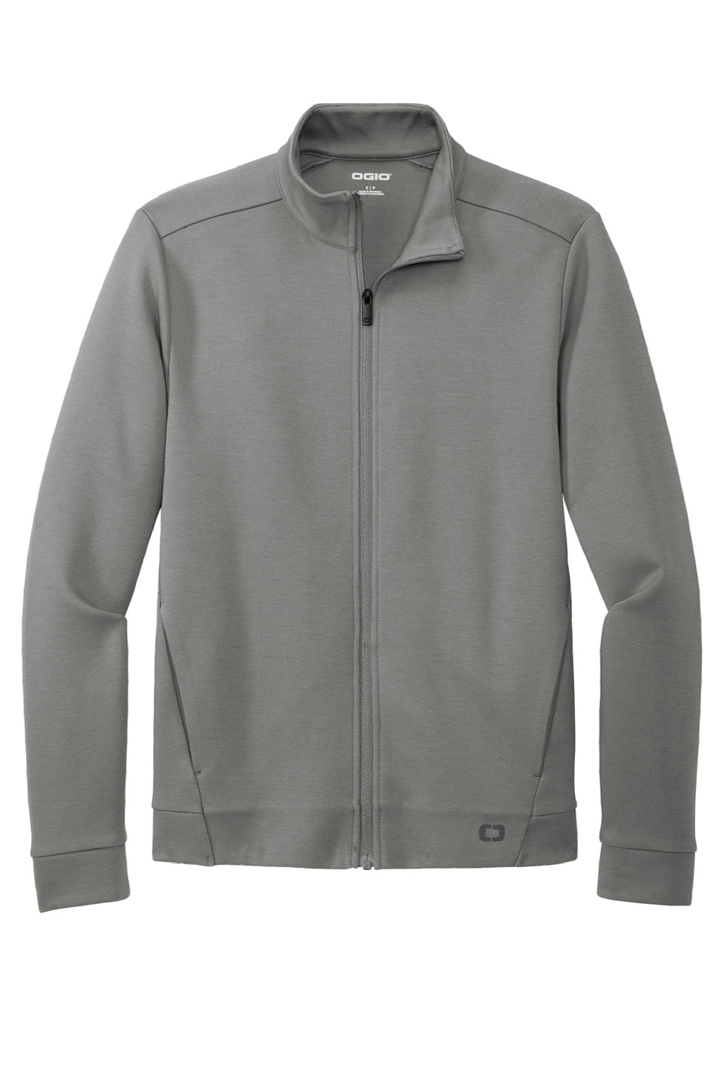 Ogio OG850 Mens Bolt Full Zip Sweatshirt w/ Pockets Turbo Grey Flat Front