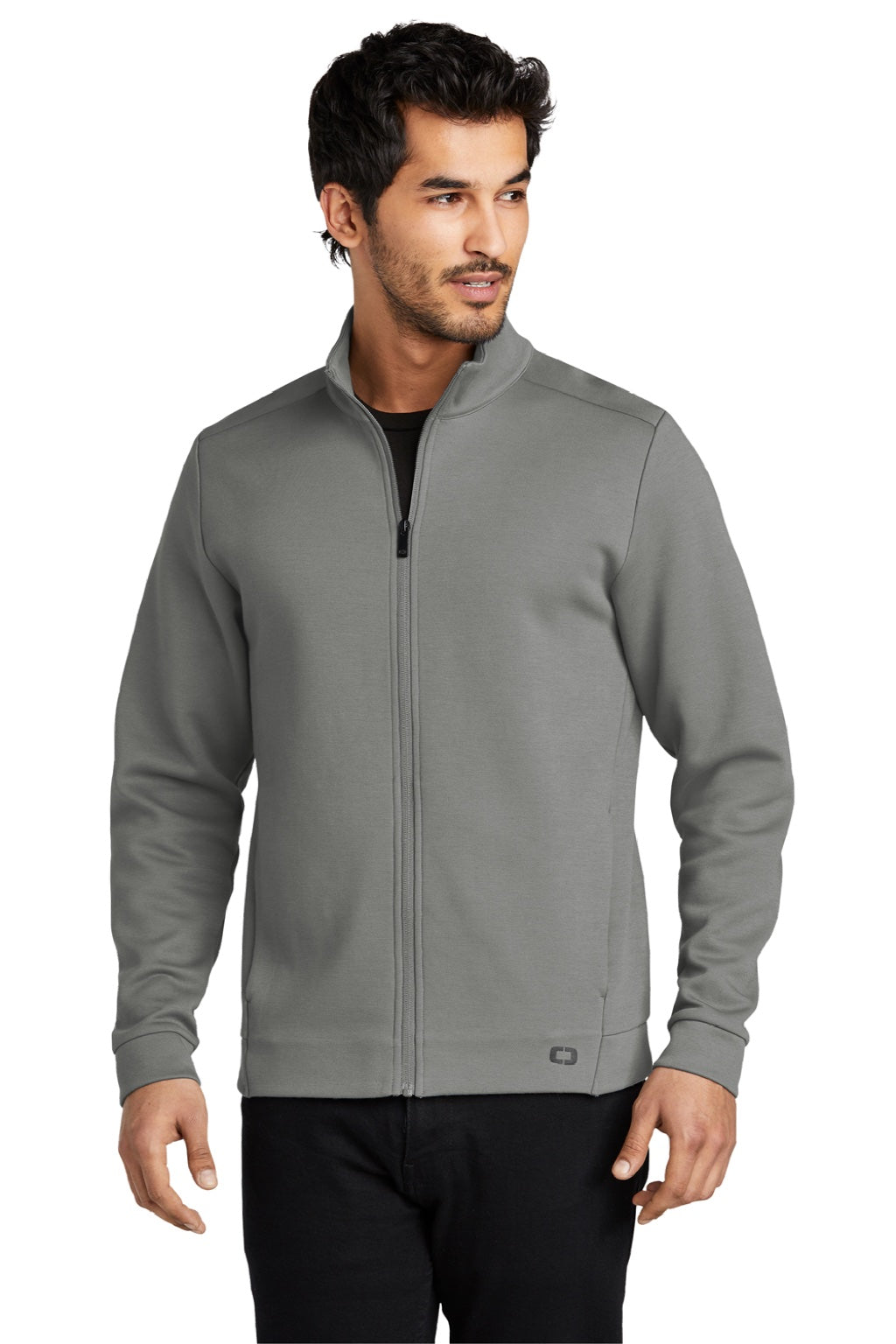 Ogio OG850 Mens Bolt Full Zip Sweatshirt w/ Pockets Turbo Grey Model Front