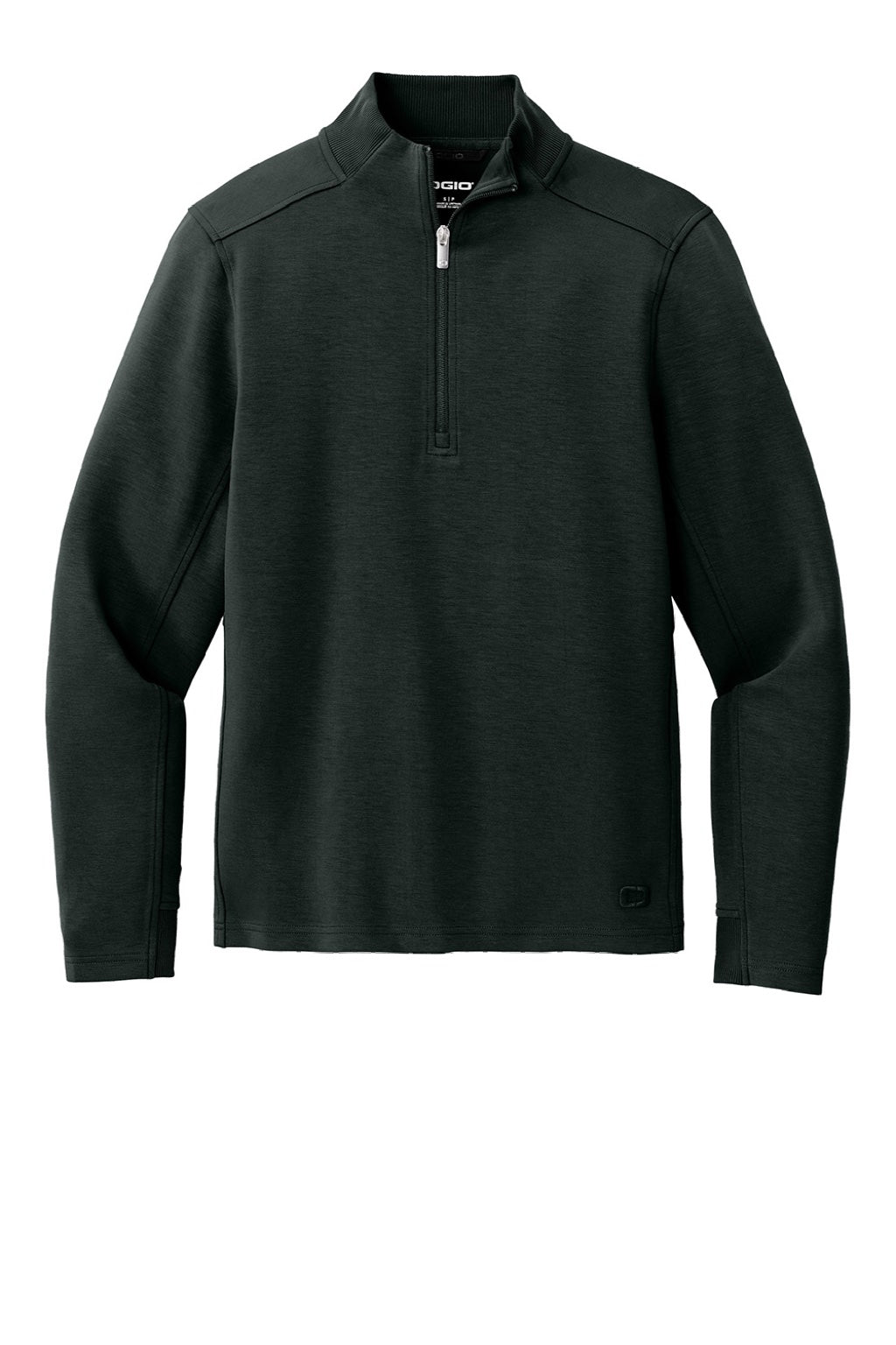 Ogio OG861 Mens Transcend 1/4 Zip Sweatshirt Blacktop Flat Front