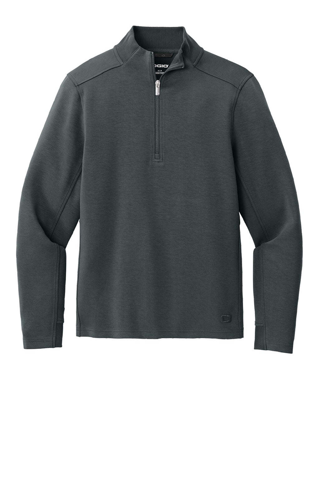 Ogio OG861 Mens Transcend 1/4 Zip Sweatshirt Tarmac Grey Flat Front