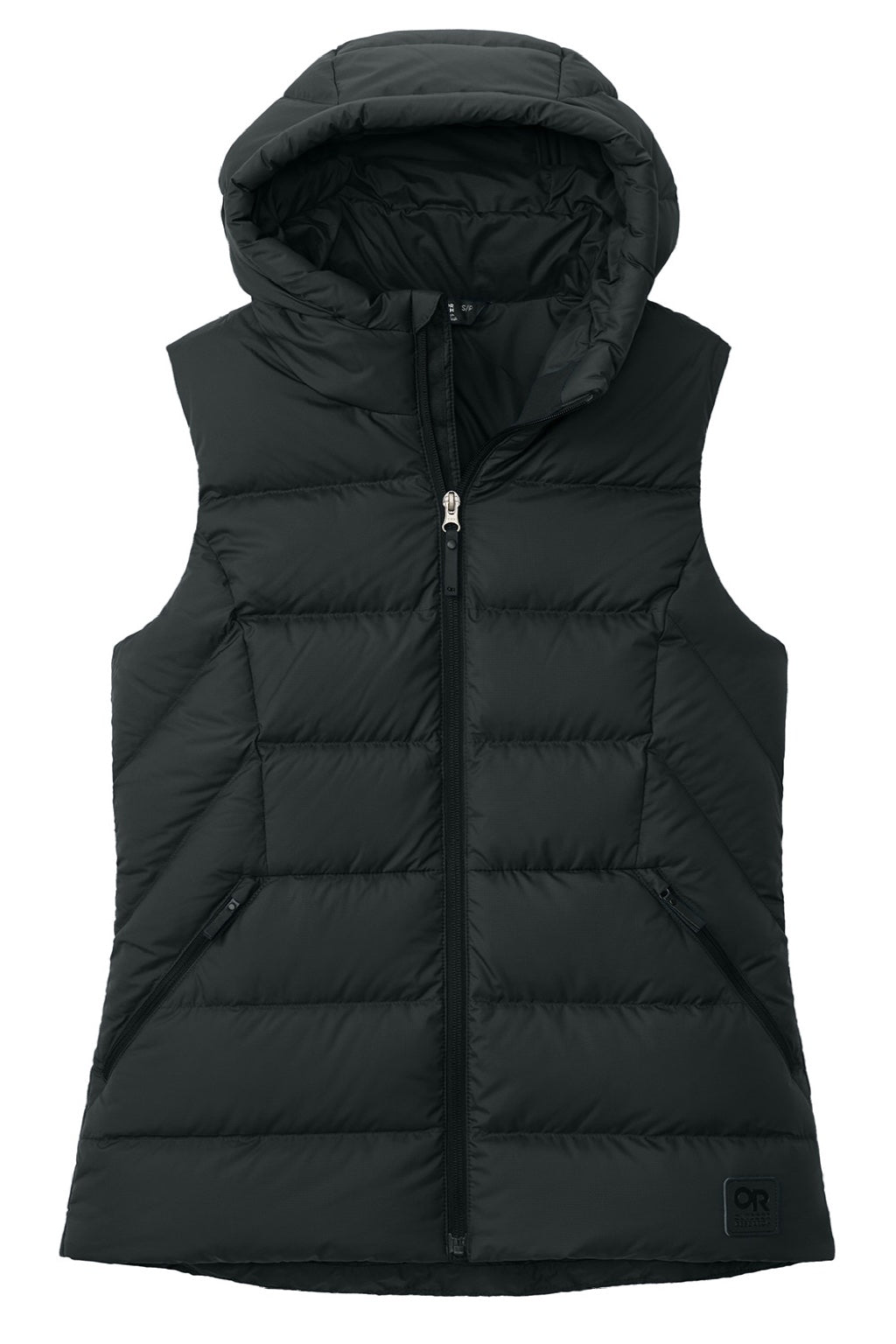 Outdoor Research OR322218 Womens Coldsnap Down Filled Full Zip Hooded Vest Black Flat Front