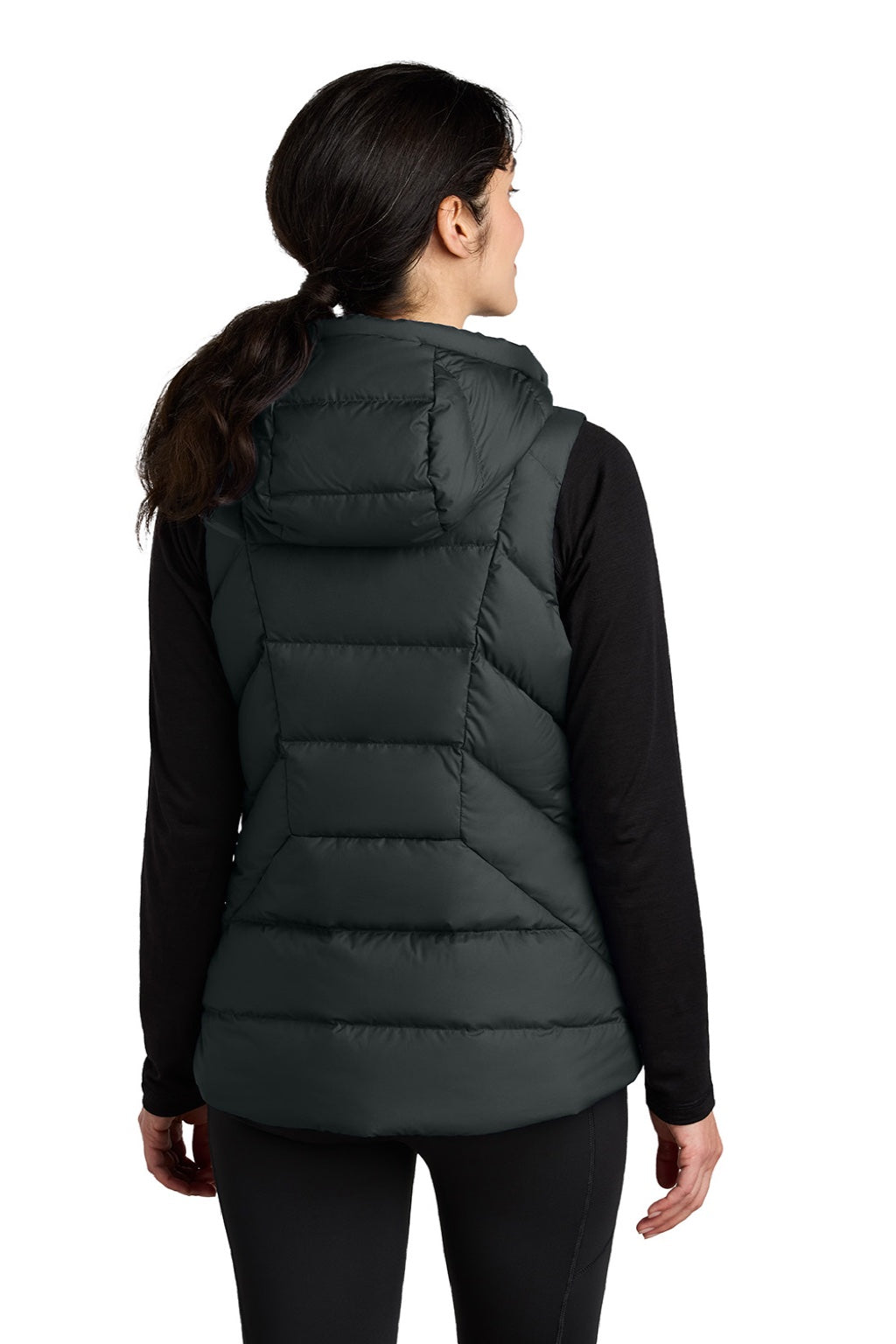 Outdoor Research OR322218 Womens Coldsnap Down Filled Full Zip Hooded Vest Black Model Back