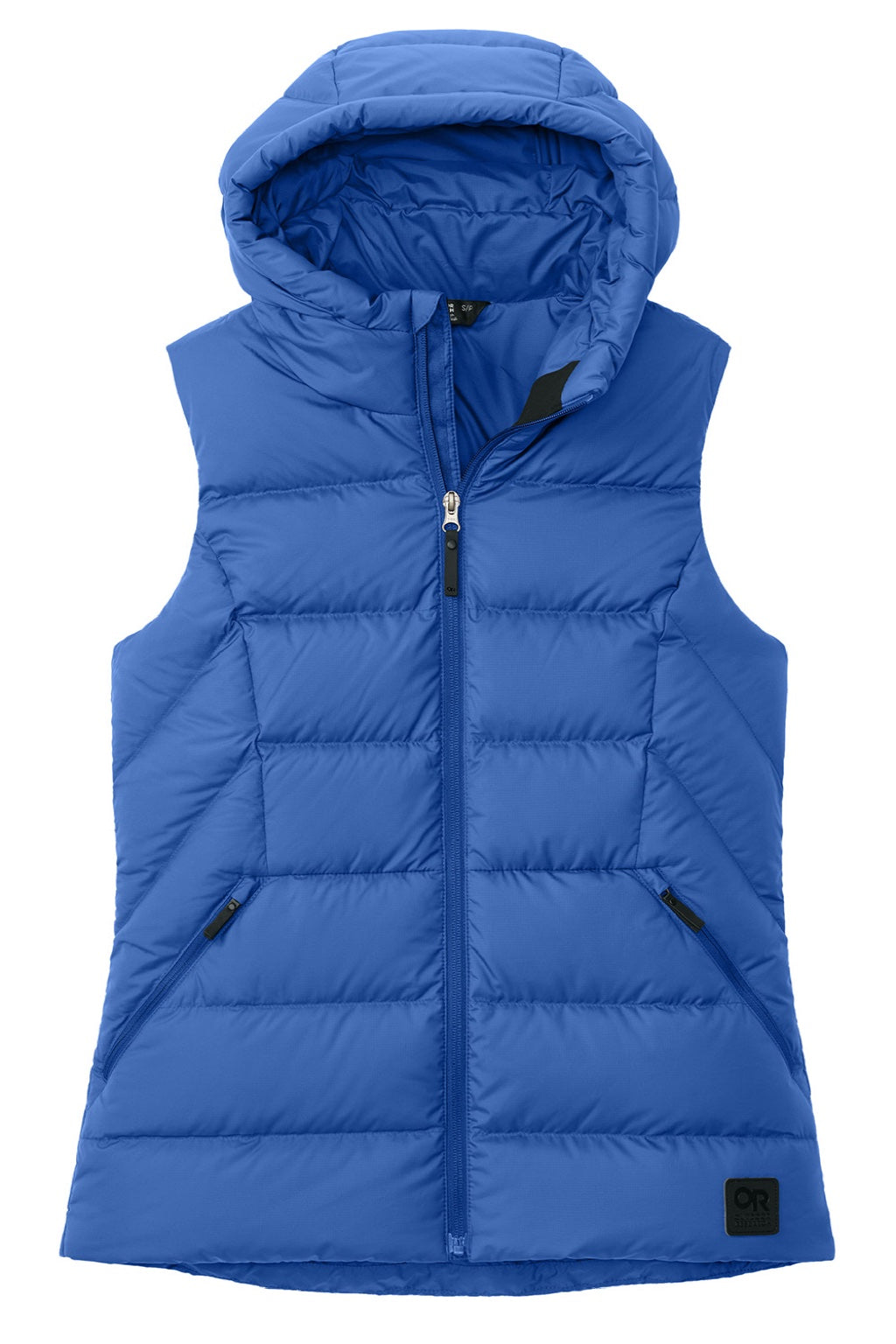 Outdoor Research OR322218 Womens Coldsnap Down Filled Full Zip Hooded Vest Galaxy Blue Flat Front