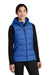 Outdoor Research OR322218 Womens Coldsnap Down Filled Full Zip Hooded Vest Galaxy Blue Model Front