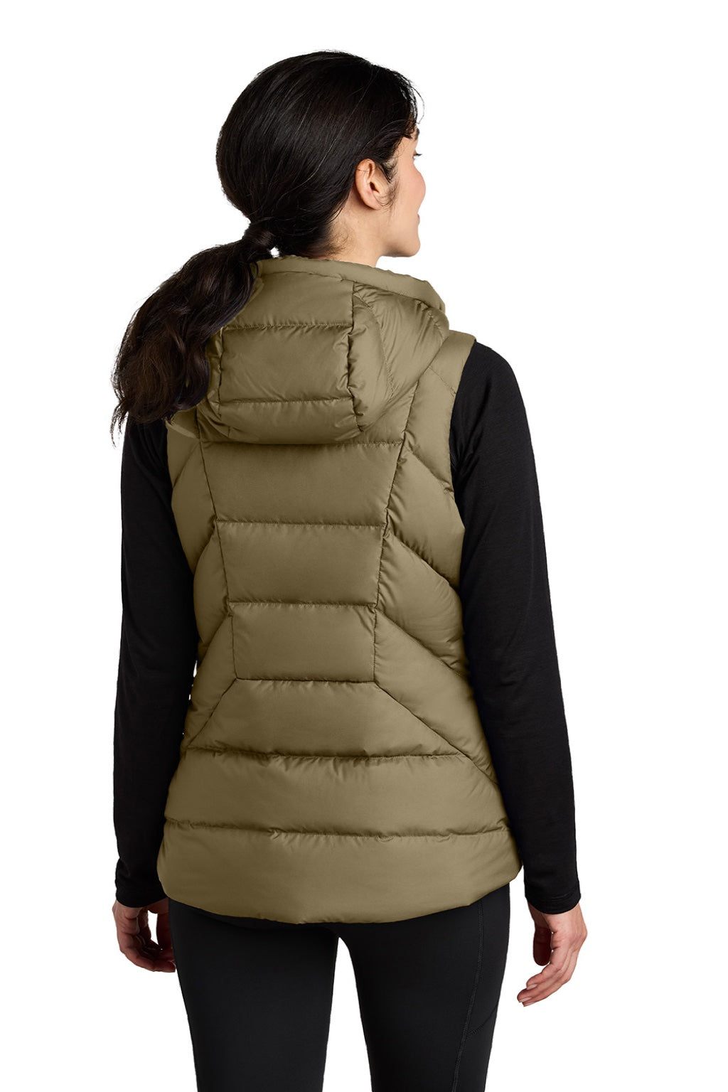 Outdoor Research OR322218 Womens Coldsnap Down Filled Full Zip Hooded Vest Loden Model Back
