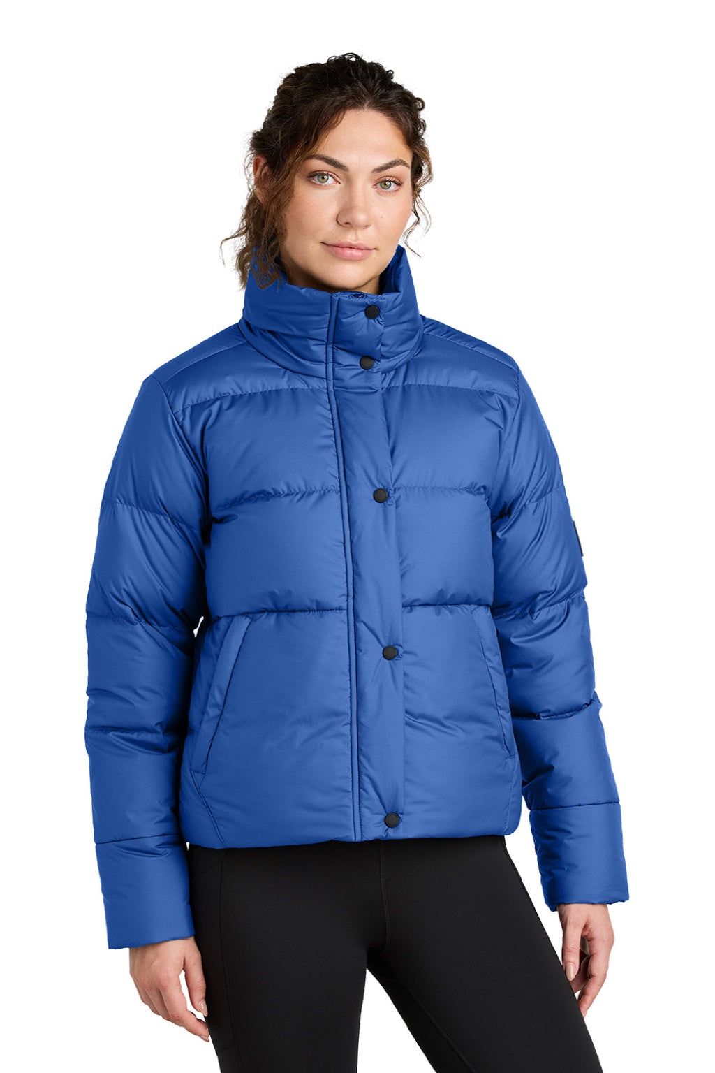 Outdoor Research OR322225 Womens Coldsnap Down Filled Full Zip Jacket Galaxy Blue Model Front