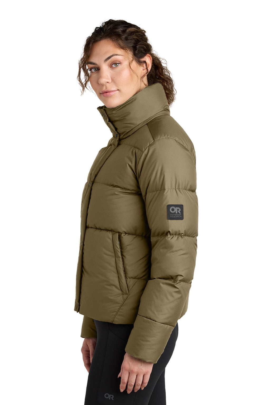 Outdoor Research OR322225 Womens Coldsnap Down Filled Full Zip Jacket Loden Model Side