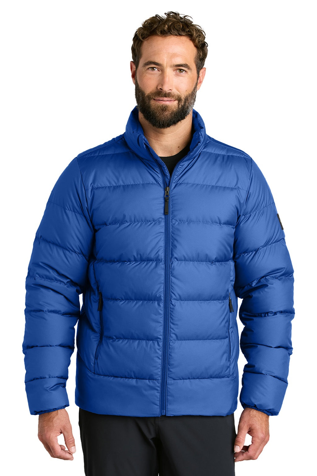 Outdoor Research OR322226 Mens Coldsnap Down Filled Full Zip Jacket Galaxy Blue Model Front