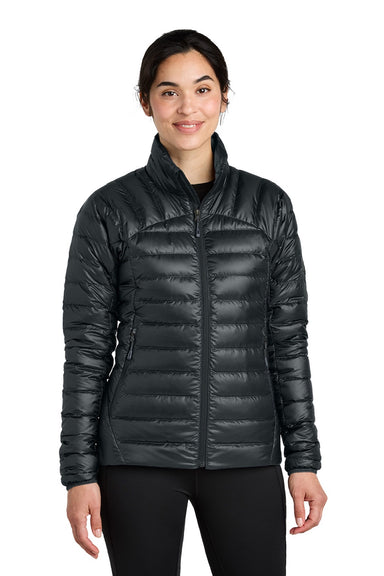 Outdoor Research OR322229 Womens 800 Tech Down Filled Full Zip Jacket Black Model Front