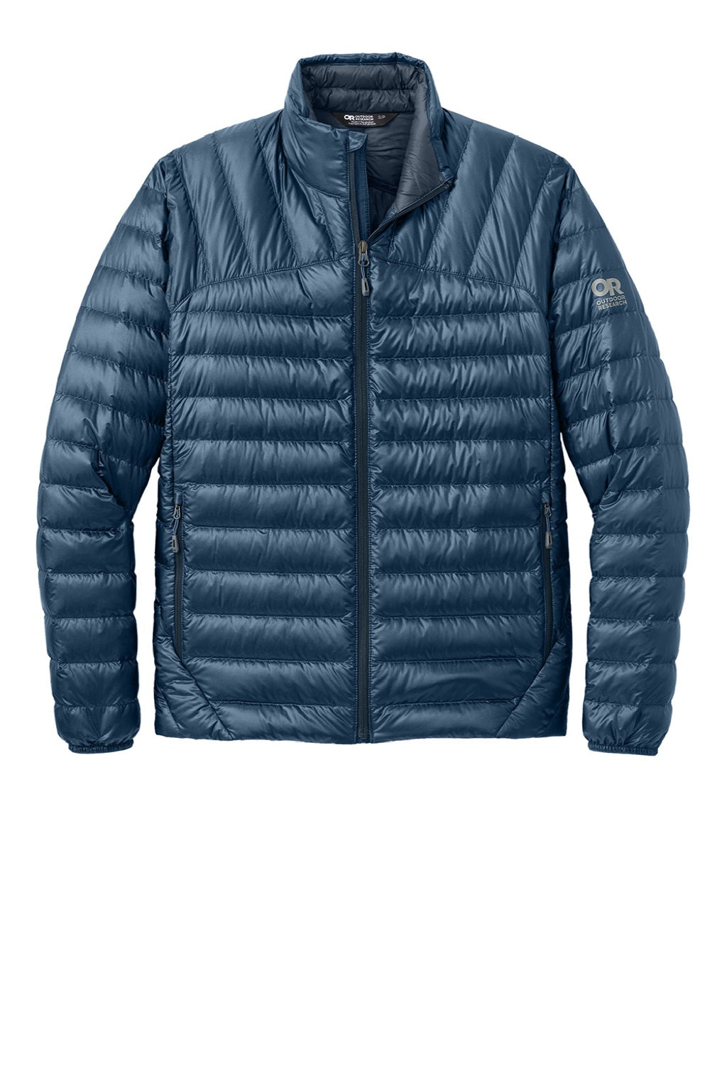 Outdoor Research OR322229 Womens 800 Tech Down Filled Full Zip Jacket Naval Blue Flat Front